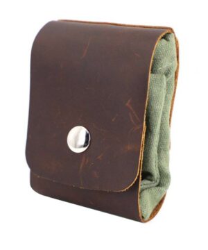 Leather Waxed Canvas Pouch