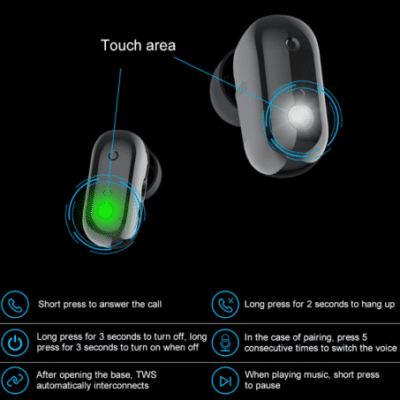 Smart Watch with Wireless Bluetooth Earbuds