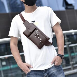Leather Sling Crossbody Chest Waist Bag