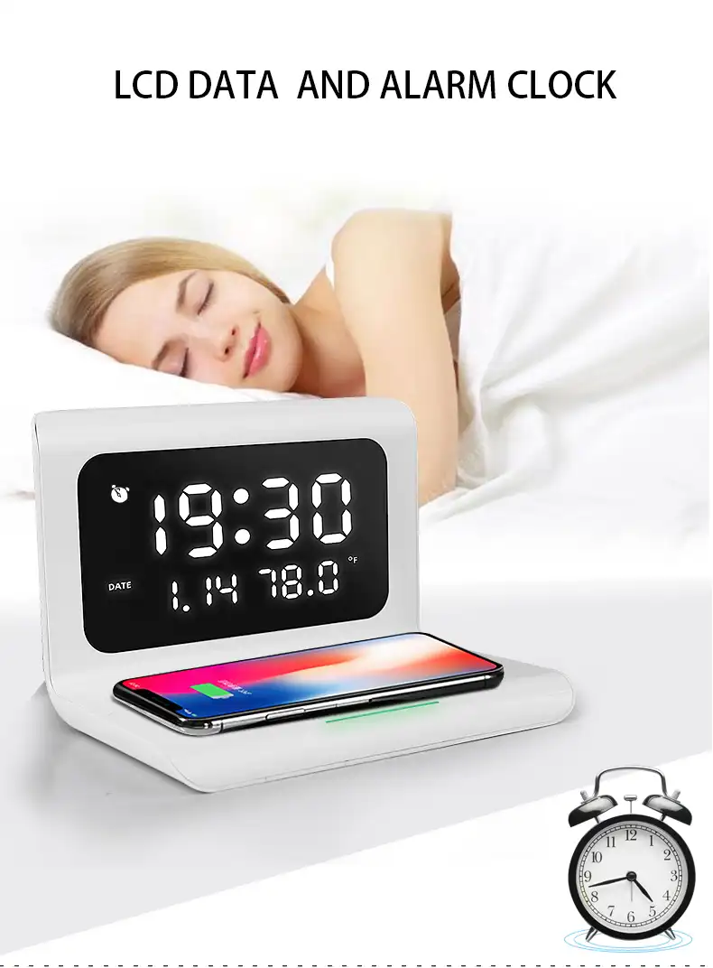 Phone Charging Station With Digital Alarm Clock