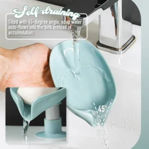 Self-Draining Leaf-Shaped Soap Holder