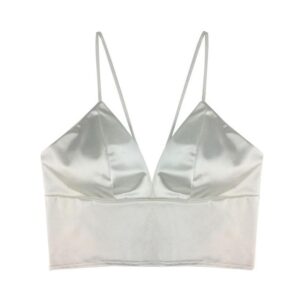 Sexy Satin Crop Chest Padded Top