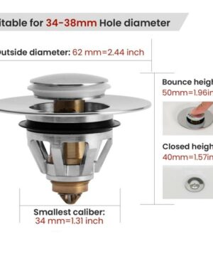 Stainless Steel Rebound Core Push Drain Filter Prevents