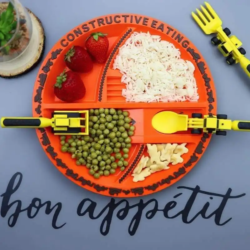 Construction Plate and Utensils