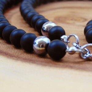 Obsidian Black Mens Slimming Necklace