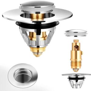 Universal Basin Pop-up Drain Filter Metal Bounce Core