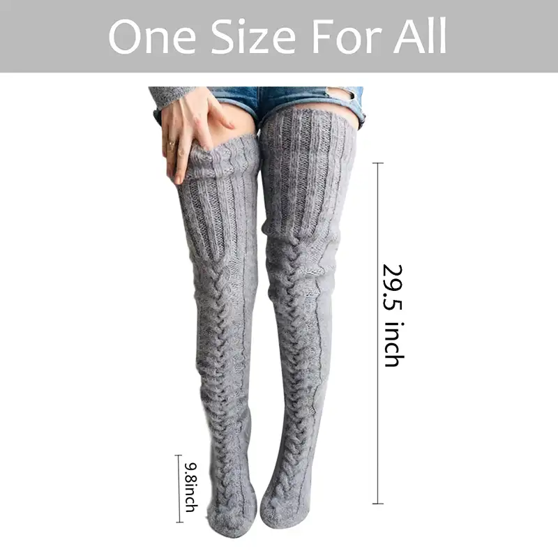Knitted Thigh High Stockings