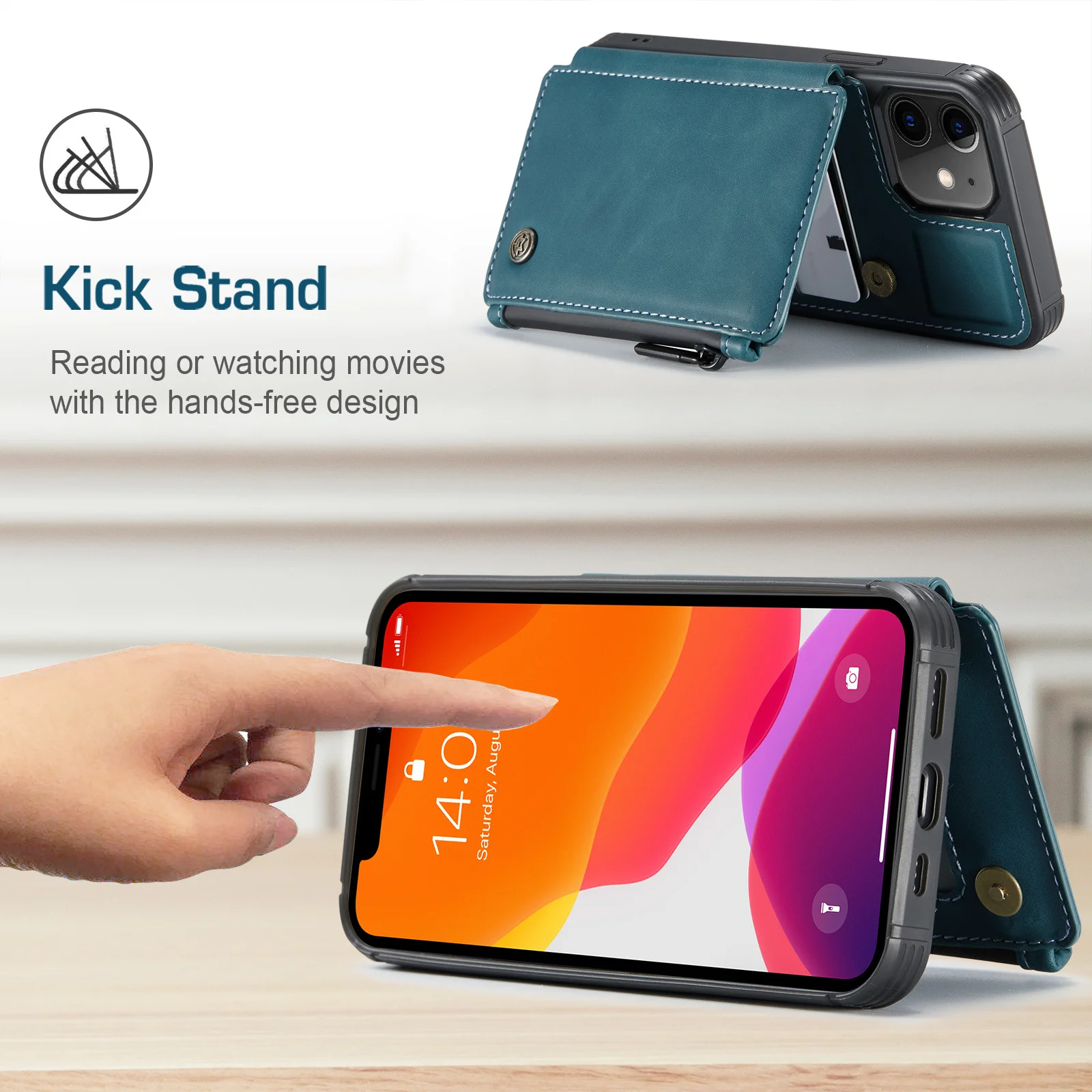 CaseMe Genuine Leather Phone Wallet Case