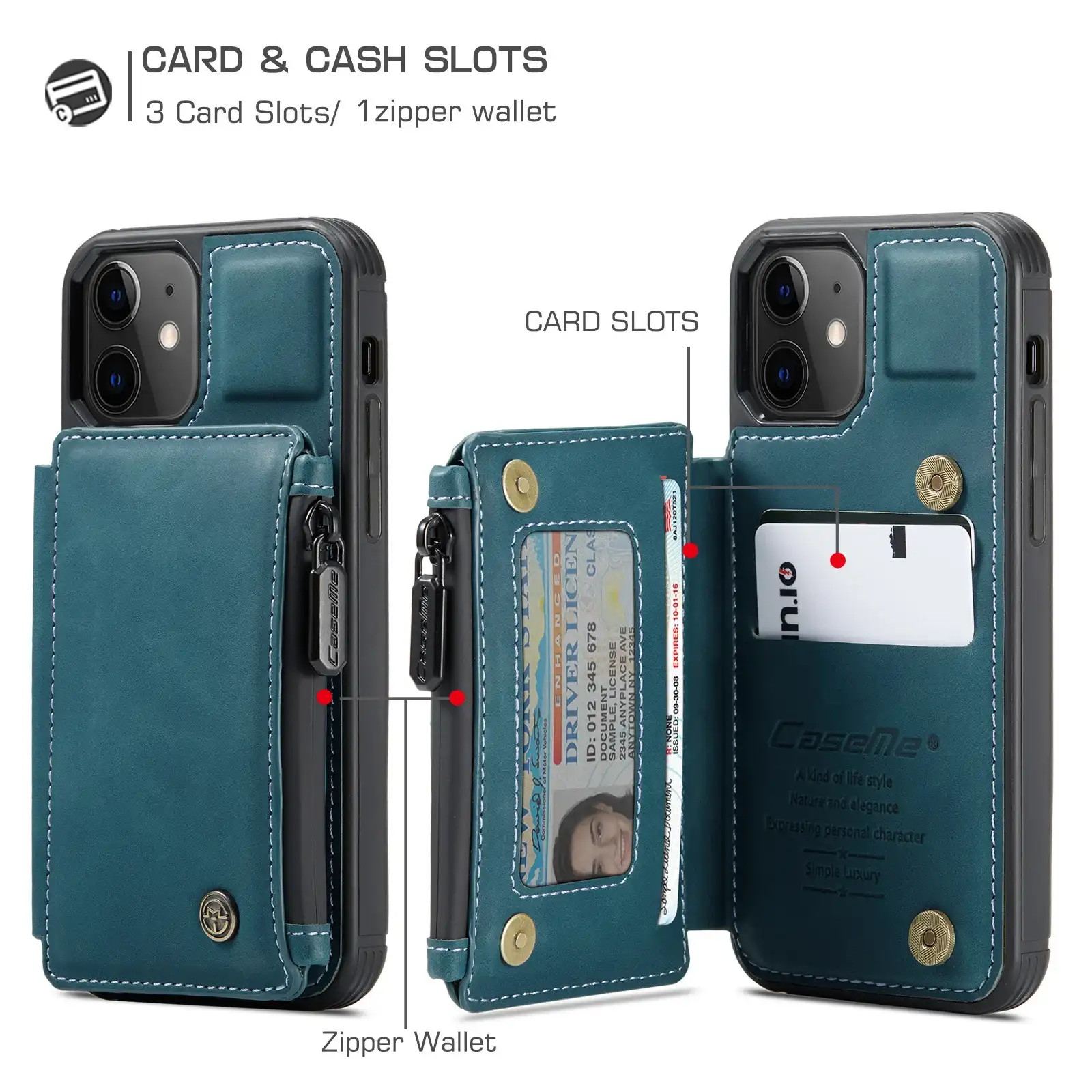 CaseMe Genuine Leather Phone Wallet Case