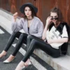 2022 S-shaped PU Leather Leggings
