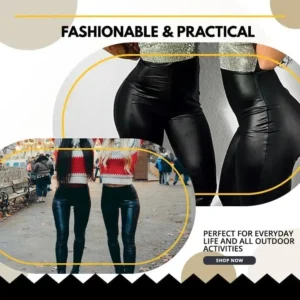 2022 S-shaped PU Leather Leggings