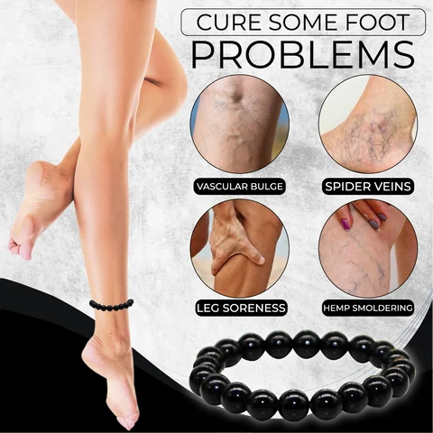 Black AntiSwelling ObsidianAnklet