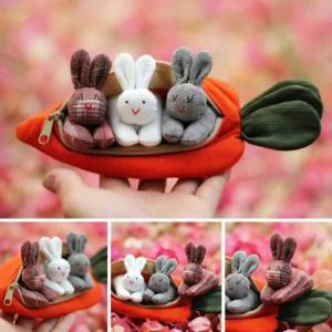 Hide-and-Seek Bunnies in Carrot Pouch