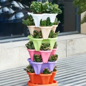 Layered Superimposed Vegetable and Fruit Cultivation Pots