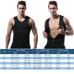 Men’s Zipper Neoprene Sauna Vest