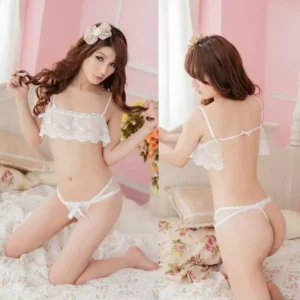 Porn Sexy Women Lace Tulle Lingerie Set