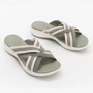 Stretch Cross Orthotic Slide Sandals