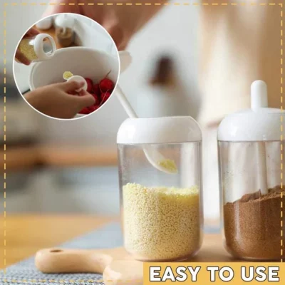 2 in 1 Sauce Seasoning Jar with Spoon