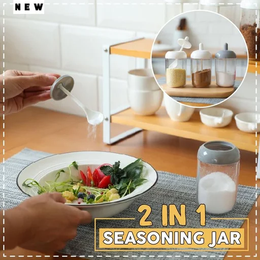 2 di 1 Sauce Seasoning Jar with Spoon