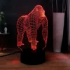 3D Illusion LED Gorilla Lamp With 7 Switchable Colors