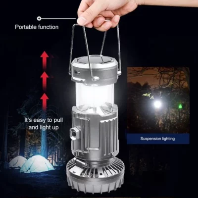 6 in 1 Portable Outdoor LED Camping Lantern with Fan