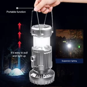 6 in 1 Portable Outdoor LED Camping Lantern with Fan