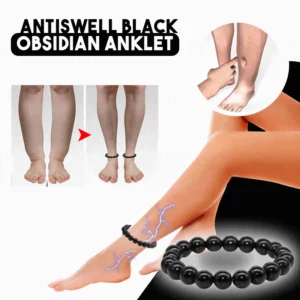 AntiSwell Black Obsidian Anklet