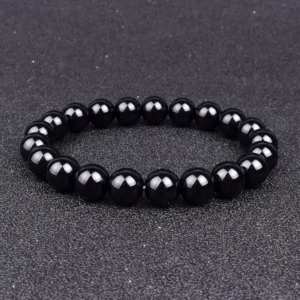 Alternative view of AntiSwell Black Obsidian Anklet