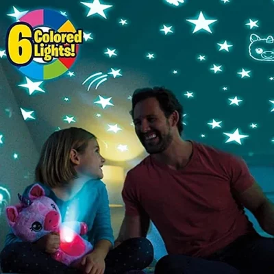 Baby Stuffed Animal with Starry Light Projector