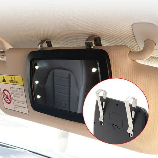 Car Sun Visor Makeup Mirror with LED Lights