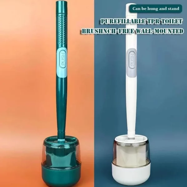 Household Punch-Free Wall Hanging Long Handle Silicone Toilet Brush