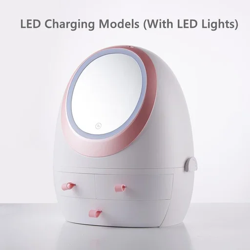 LED Spegel Makeup Cosmetic Organizer Box