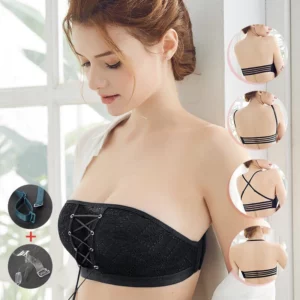 Lace Strapless Drawstring Bandeau