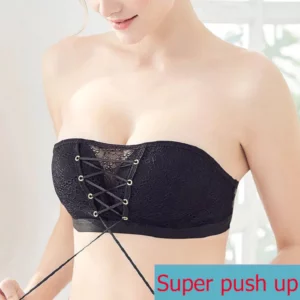 Lace Strapless Drawstring Bandeau