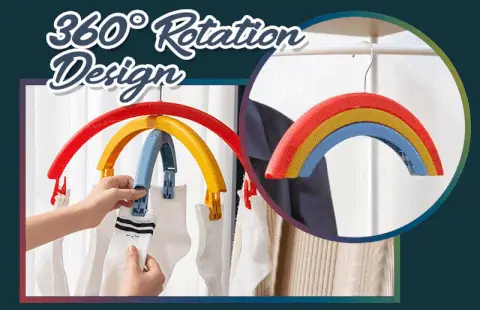 Three Layer Multifunctional Rainbow Rotating Clothes Hanger