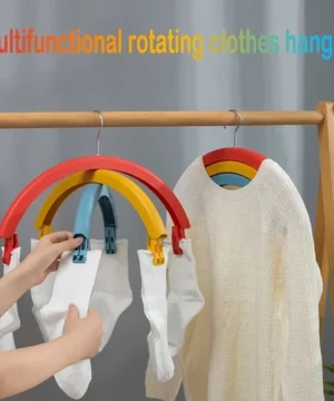 Three Layer Multifunctional Rainbow Rotating Clothes Hanger