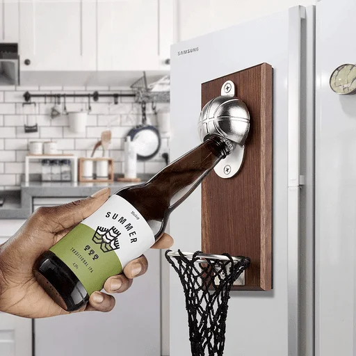 Wall Mounted Magnetic Basketball Bottle Opener