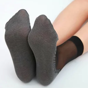 10 Paa Silky Anti-Slip Cotton Socks