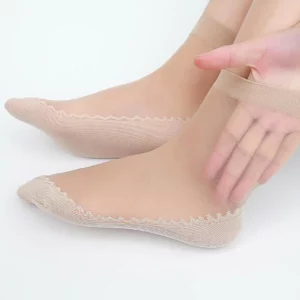 10 pares de calcetíns sedosos de algodón antideslizante