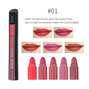 5 yn 1 Velvet Matte Compact Lipstick