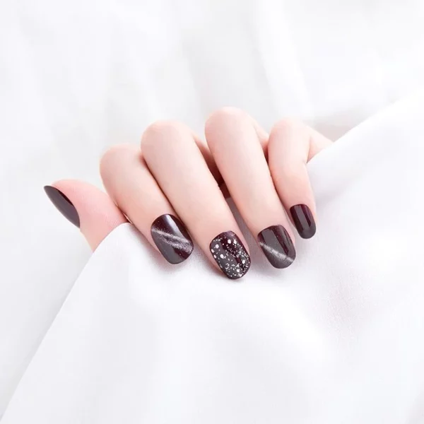 Mysterious Cat Eye Nail Patch with Jelly Gum(24PCS)