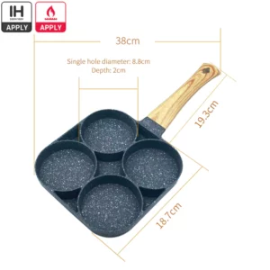 Non-Stick 4 Hole Frying Pot Pan