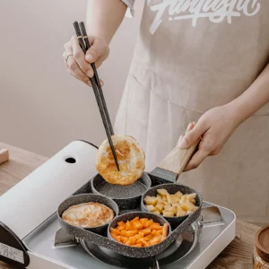 Non-Stick 4 Hole Frying Pot Pan