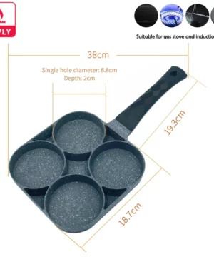 Non-Stick 4 Hole Frying Pot Pan