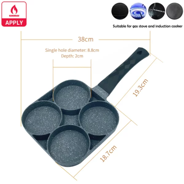Non-Stick 4 Hole Frying Pot Pan