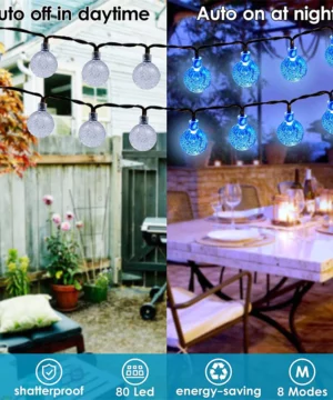 Solar Powered LED Outdoor String Lights