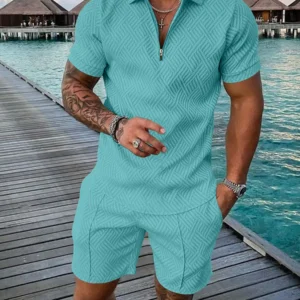 Men’s Casual Printed Polo Suit