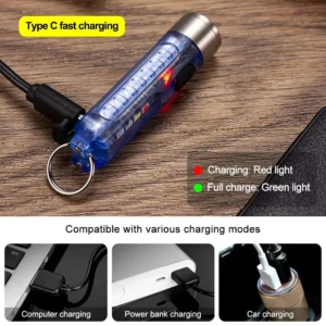11 Modes Portable Multifunction Mini LED Flashlight