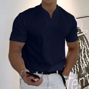 Men Gentlemans Bisnis Short Sleeve Fitness T Shirt