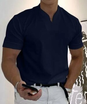 Men Gentlemans Business Short Sleeve Fitness T Shirt